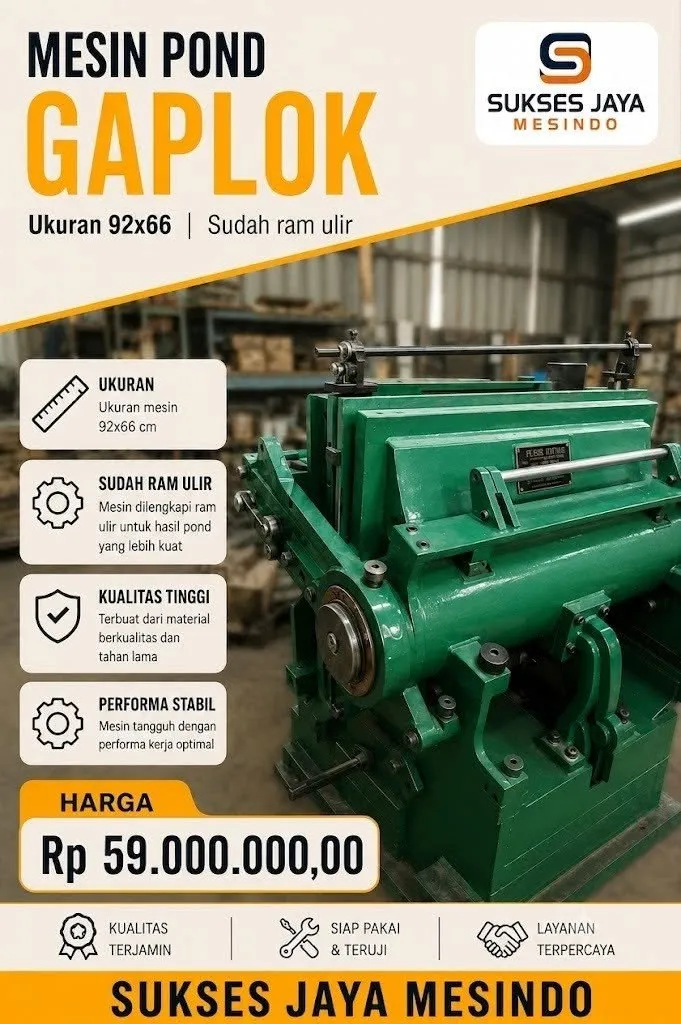 Mesin Pond Ukuran 92x66 | Cap Merak | Ram Ulir